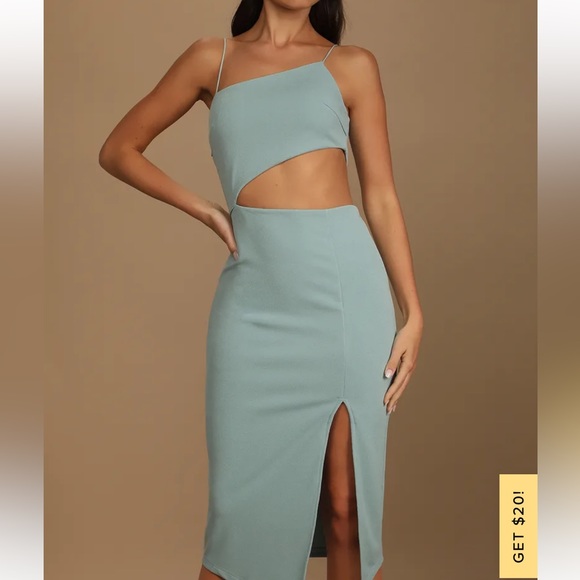 Lulus Asymmetrical Cutout Midi Dress - Picture 4 of 5